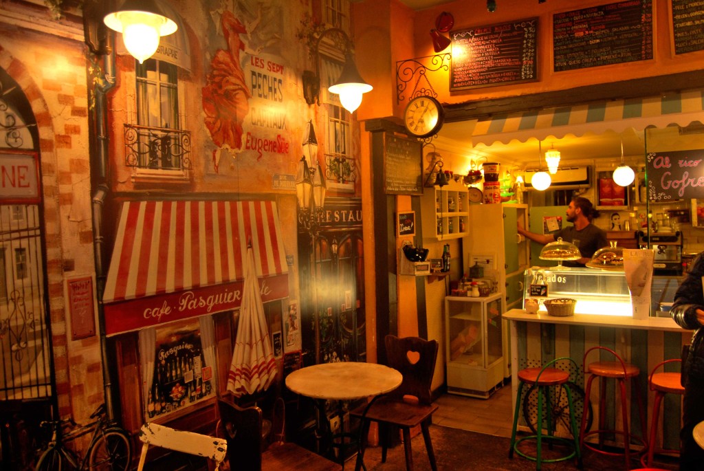 Creperie La Rue. Interior in Creperie La Rue.